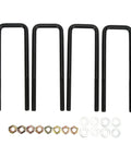 Heavy Duty Square U Bolts Kit For Rear Axle Leaf Springs 10 Inch Steel U Bolts With Nuts And Gaskets Replacement Suspension Repair For 1500 Trucks Built Tough For Quick Bolt On Install And Long Lasting Performance. 4 black steel U-bolts with nuts and gaskets