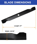 2 Pack High Lift Mower Blades For 42 Inch Decks Fits Craftsman Husqvarna Poulan dimensions with length and width shown
