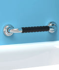 24 Inch Designer Bath Grab Bar With Anti Slip Silastic Soft Grip, Heavy Duty ADA Compliant 500 Lbs Weight Capacity, Brushed Nickel Finish