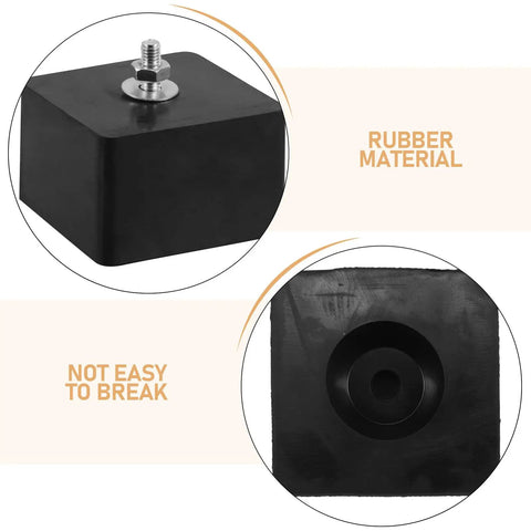 4 Pack Air Conditioner Anti Vibration Pads Rubber Mounts 80x80x50mm Fits Outdoor Condenser Equipment Dampers To HVAC Units Noise Reduction And Vibration Control, black rubber material