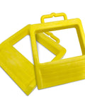 Heavy Duty Pallet Jack Chock Wheel Stopper Stabilizes Pallet Trucks On The Jobsite For Safer More Efficient Handling 14.2 Inch Long By 11.2 Inch Wide By 2 Inch High Yellow 2 Pack