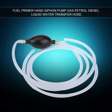Grab-and-Go Hand Siphon Pump With Primer Bulb PVC Copper 2.1m 8mm Fuel Water Transfer For Boats Outboard Engines Cars Motorcycles Lawn Equipment And Emergency Liquid Transfers, hand siphon hose
