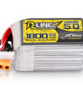 R Line Version 5.0 6S LiPo Battery 22.2V 150C 1800mAh With XT60 Plug for RC models showing side and top view