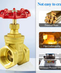 Beefy One And A Half Inch NPT Brass Gate Valve With Handwheel Easy Install Manual Rotary Sluice Valve For Two Way Flow Mechanical Equipment HVAC And Industrial Plumbing Systems DN40