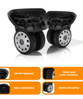 2 Pack Perforated 360 Degree Swivel Luggage Wheels Casters For Suitcases And Travel Trolleys Replacement Spinner Wheels Black