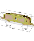 Sliding Patio Door Rollers Replacement Hardware Fits Major Brands Including Jeld Wen Truth Milgard Marvin 1-1/4 Inch Steel Ball Bearing Wheels 5-3/4 Inch Height Side Adjustable 2 Pack