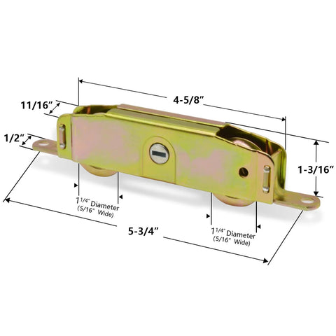Sliding Patio Door Rollers Replacement Hardware Fits Major Brands Including Jeld Wen Truth Milgard Marvin 1-1/4 Inch Steel Ball Bearing Wheels 5-3/4 Inch Height Side Adjustable 2 Pack