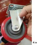 Heavy Duty Swivel Caster Wheels Four Pack Polyurethane Trolley Casters With Double Ball Bearings And Two Brake Plates close-up of 4 inch caster wheel