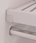Reinforced garment bar of Solid Wood Cut To Fit Closet Storage Kit In Clean White, designed for durable closet organization.
