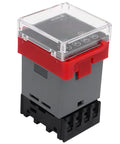 Time Relay Delay Timer With LCD Display Pro Grade 3 Modes 0.01S 9999H Delay Range Rugged Industrial Automation Electrical Component With Flame Retardant Housing AC110V Copper Galvanized Alloy Pins, front view