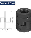 2 Pack L-Jaw Coupling Set Three Quarter Inch To One Inch Flexible Three Piece Coupler With Buna N NBR Rubber Spider For Log Splitter Hybrid Equipment In Industrial Applications, 45 mm size
