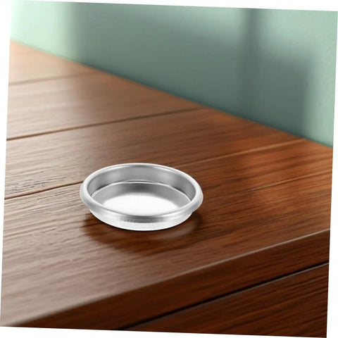 2 Piece Stainless Steel Blind Filters For Espresso Machines And Coffee Makers Pro Grade Cleaning Accessory on table