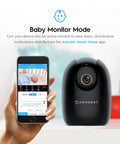 Baby monitor mode on smartphone and 4MP WiFi Indoor Camera With Pan Tilt Zoom, Pet And Baby Monitor, Human And Pet Detection.