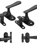 Two Pack 360 Degree Flip Bathroom Stall Latch For Inside Doors With Three Locking Methods Stainless Steel Matte Black Heavy Duty Gate