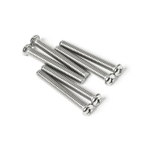 M2 X 10mm Pan Head Machine Screws 50 Pack Phillips Drive 304 Stainless Steel showing sleek pan head and full thread design.