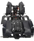 Wrangler Style RC Crawler Chassis Frame Kit For SCX10 1 By 10 313mm Wheelbase with rock sliders, transmission, and fender flares.