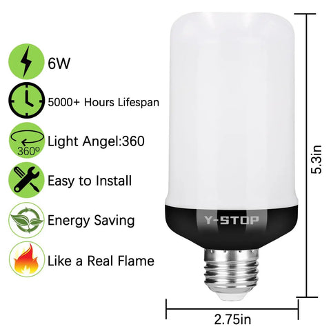 Led Flame Light Bulbs With Four Modes For Outdoor Use E26 Base Realistic Flame Look With Gravity Sensing Upside Down Effect Lit product features