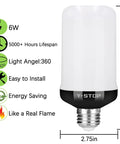 Upgraded LED Flame Light Bulbs With 4 Modes Flickering Effect And Gravity Sensing For Realistic Fire Spread, E26 Base, size dimensions