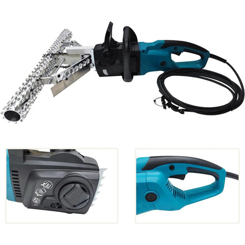 Heavy Duty 27 Inch Spray Foam Cutter Saw For Open Cell Insulation Removal With No Fuss Grip and Hella Sharp Blades view from side angle.