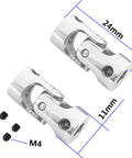 Five Pack Universal Rotatable Steering Shaft U Joint Coupling For RC Cars Robots Crawlers And Boats 5mm To 5mm Durable Metal