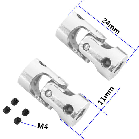 Five Pack Universal Rotatable Steering Shaft U Joint Coupling For RC Cars Robots Crawlers And Boats 5mm To 5mm Durable Metal