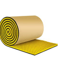 Premium High Density Yellow Egg Crate Acoustic Foam Roll With Self Stick Backing for soundproofing, unrolled to show texture.