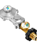 Two-stage propane regulator for RVs with gauge, heavy-duty
