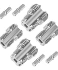 Premium Carbon Steel PVC Pipe Threader Kit For 1/2, 3/4 And One Inch Plastic Pipe Taps set of dies and hex shank tools.