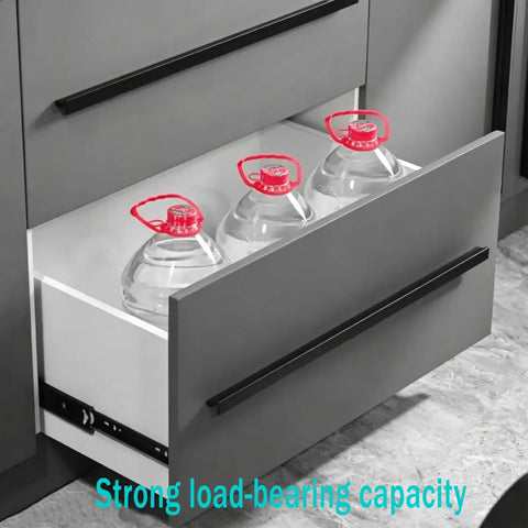 Drawer Repair Kit With 3 Inch Widening Heavy Duty Ball Bearing Drawer Slides Two Section Fully Open Design For No-Fuss Install And Smooth Quiet Sliding Durable Metal Rails open drawer holding water bottles