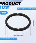 Telescope Adapter Ring M48 To M42 Female To Male Thread 0.75 mm Pitch Aluminum Alloy Step Up Ring, Black, 5mm Thick.