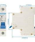 DZ47-63 C40 40 Amp 1 Pole DIN Rail Mount Miniature Circuit Breaker 230V AC C Type Trip 4000A Breaking Capacity side view
