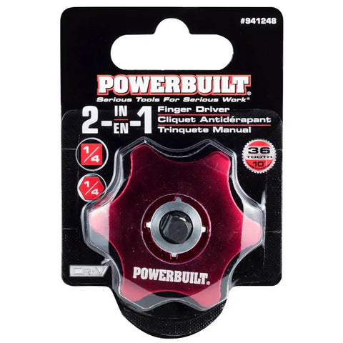 Quarter Inch Drive Finger Ratchet Dual Sided For Quarter Inch Sockets And Hex Bits With 36 Tooth Reversible Mechanism in package