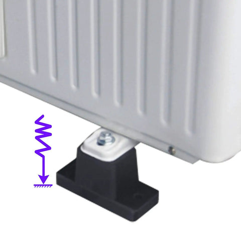 Close-up of Heavy Duty Air Conditioner Mounting Rubber Pads Bracket for outdoor units, focusing on shock absorption feature.