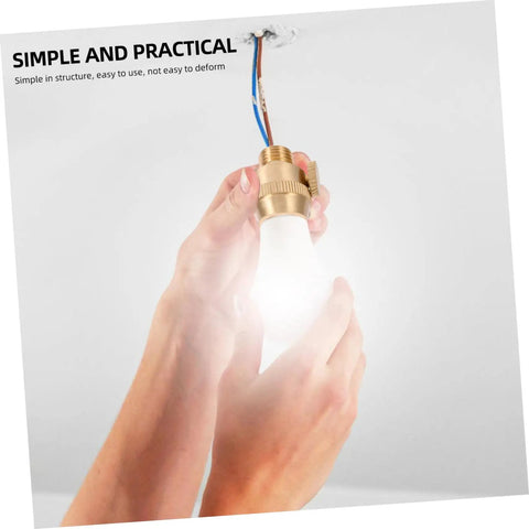 Hands installing bulb with Solid Brass Cord Grip For Edison Style Pendant Lights, Threaded Cable Locker Strain Relief