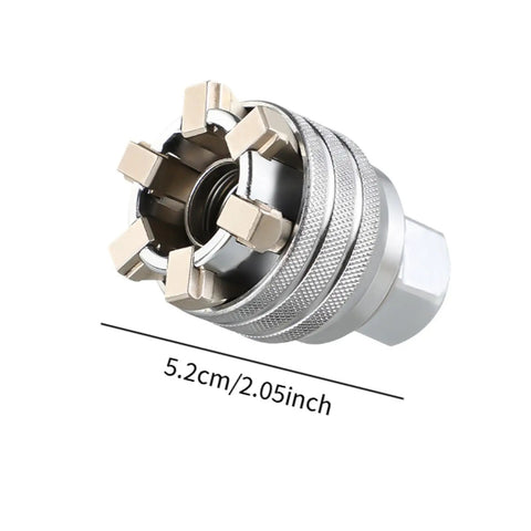 Adjustable Socket Wrench Tool for 10 to 19mm Bolts and Nuts with Multi Function Sleeve, steel design, 5.2cm length
