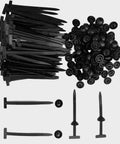 100 Pack Nylon Cable Tie Buckles Heavy Duty Snap Fit Zip Ties With Button Lock UV Resistant Fasteners for cable management