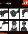 Beefed Up 9 Piece Front Suspension Kit With Upper And Lower Ball Joints And Drag Link For Ford F 250 Super Duty And F 350 Super Duty 2005 To 2010 4WD Only Includes Front Left And Right Components, black steel joints