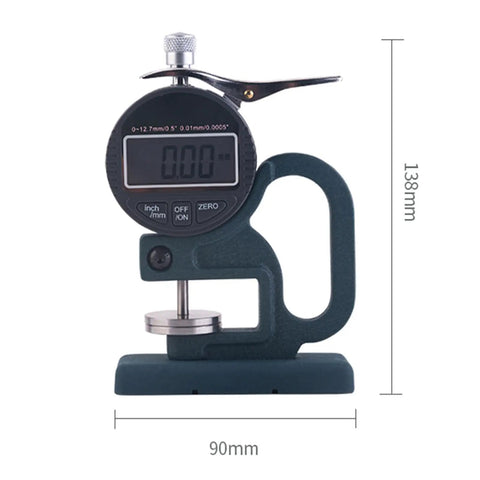 Workhorse Thickness Gauge For Sponge, Paper, Cardboard And Foam Rubber Sheets, 0 To 12.7 mm Range, 138mm height, large LCD display.