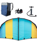 Inflatable Water Surfing Wind Wing 4 To 5 Square Meter Handheld Foil Kite For Surfing Paddleboard Skis And More 5m2 Yellow Blue
