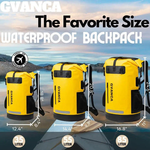 Waterproof Dry Bag Backpack For Kayaking 35L Roll Top Floating Dry Sack For Boating Canoeing Rafting Fishing And Camping