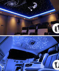 Lit Starry Sky Fiber Optic Lights Kit 16W for car and home decor, ceiling and car interior starry sky effect, remote app RGBW meteor light