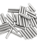 Pile of 100 Pieces 3mm x 18mm Stainless Steel Dowel Pins For Shelf Support And Cabinet Fastening Rust Resistant Dowel Pins.