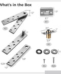 Two Pack Sturdy Door Pivot Hinges Heavy Duty Stainless Steel Hidden Hinges For Murphy Doors And Secret Bookshelf Systems kit