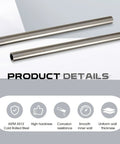 Two Pack 3/4 Inch Outer Diameter 0.51 Inch Inner Diameter 0.12 Inch Wall 12 Inch Length Cold Rolled Steel Tubing displayed on a white background
