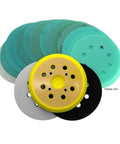 Get Fresh 40 Pc Green Hook And Loop Sanding Discs For Power Tools 5 Inch 125mm assorted grits with vent holes for dust-free finish.