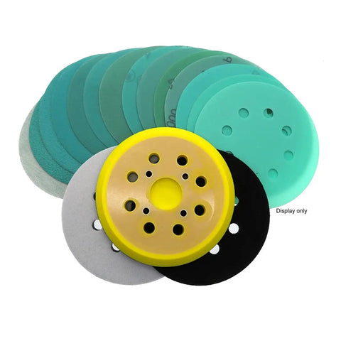 Get Fresh 40 Pc Green Hook And Loop Sanding Discs For Power Tools 5 Inch 125mm assorted grits with vent holes for dust-free finish.