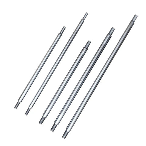 Next Level Telescopic Linear Actuator Spool And Reciprocating Push Rod Fits M6 M8 Threads, set of five metal rods.