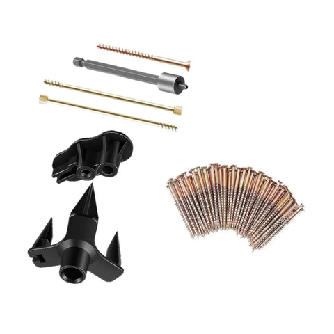 Hardwood Floor Squeak Fix Kit With Squeak No More Tech, Includes 5 Tools And 50 Notched Screws, Carpet And Wood Floor Repair Set