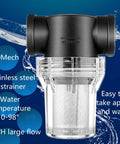 Inline Sediment Filter For Garden Hose And Pressure Washer, Three Quarter Inch Female Thread, RV Water Pump Strainer With 100 Mesh