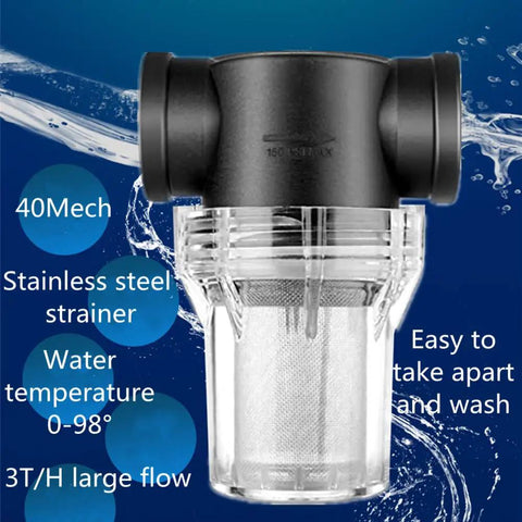 Inline Sediment Filter For Garden Hose And Pressure Washer, Three Quarter Inch Female Thread, RV Water Pump Strainer With 100 Mesh